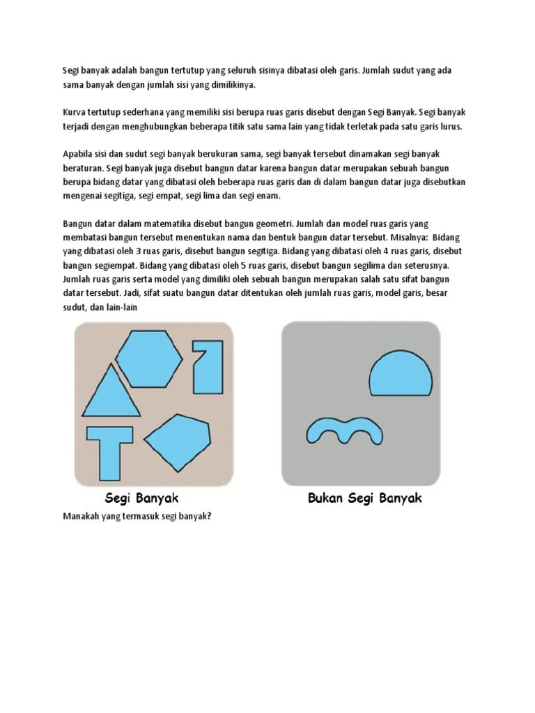 Contoh Gambar Bangun Segi Banyak Yang Tidak Beraturan