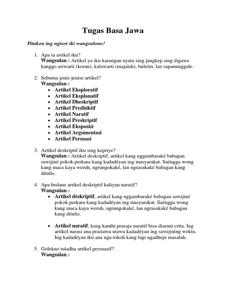 Artikel Eksploratif Bahasa Jawa