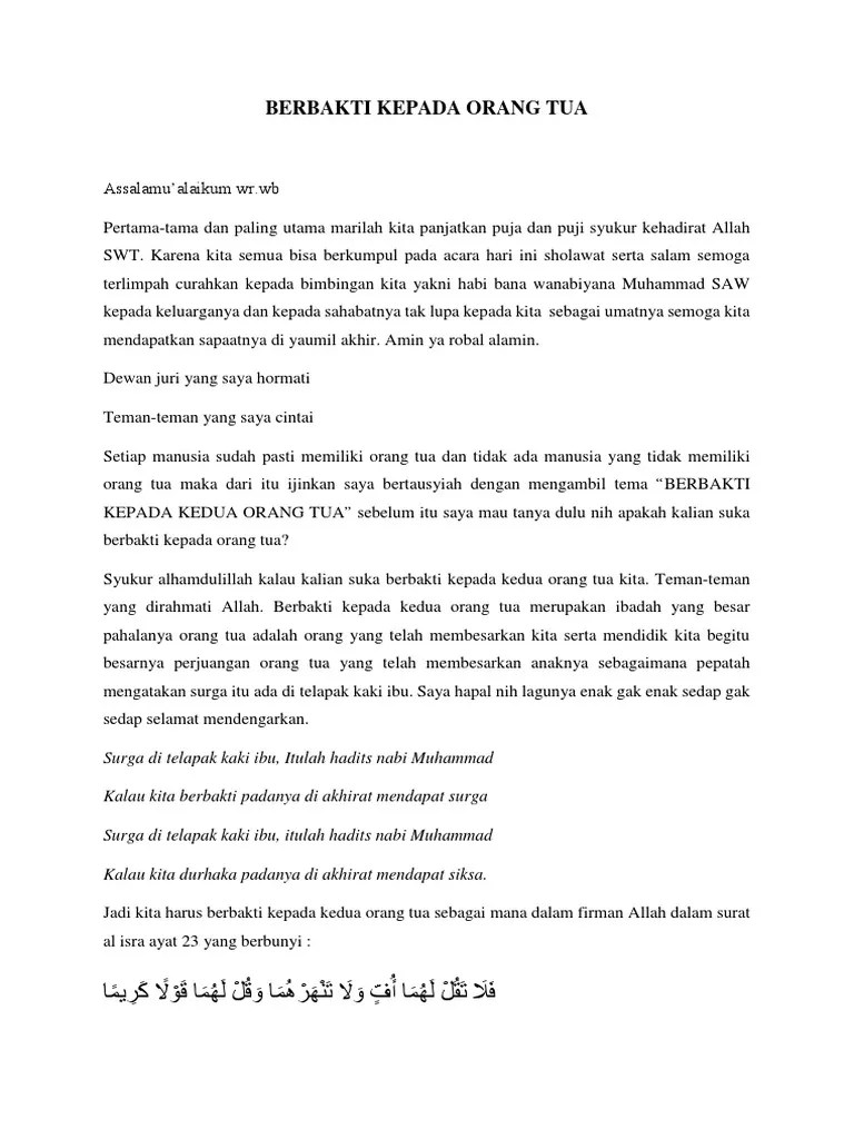 Berbakti Kepada Orang Tua | PDF