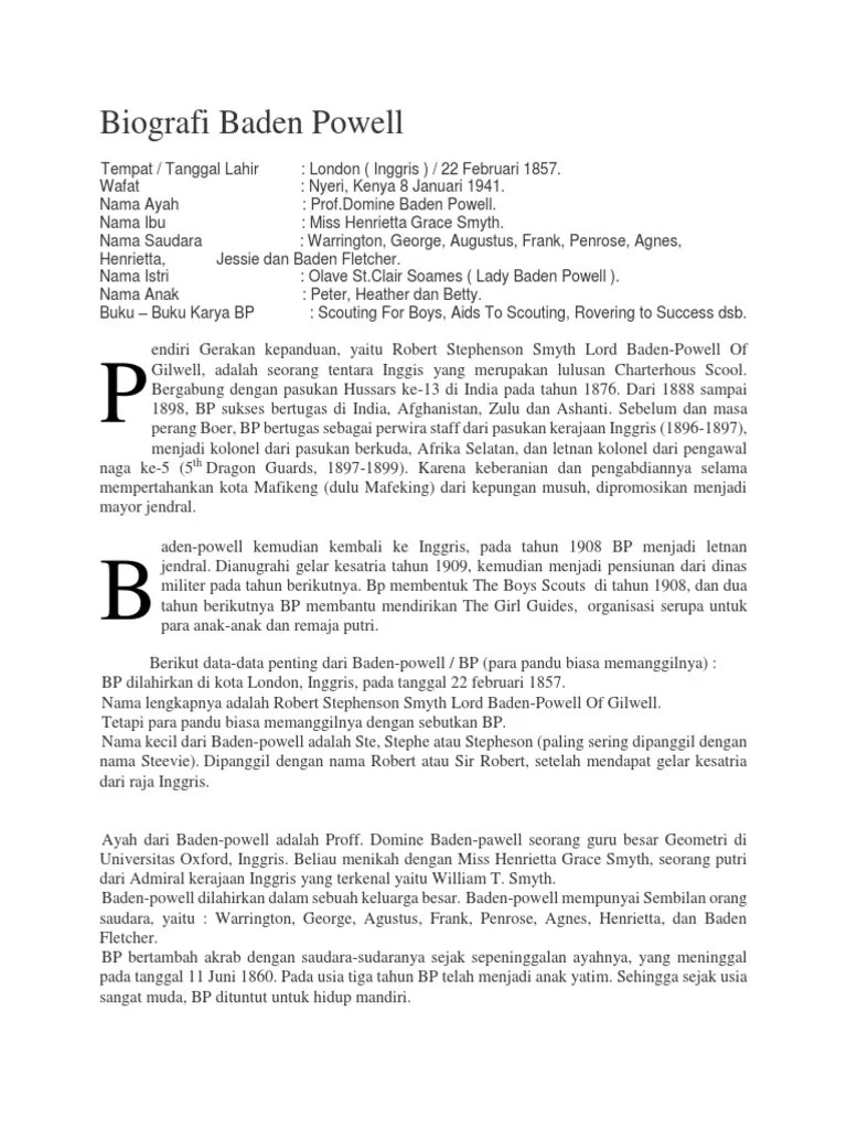 Biografi Baden Powell | PDF