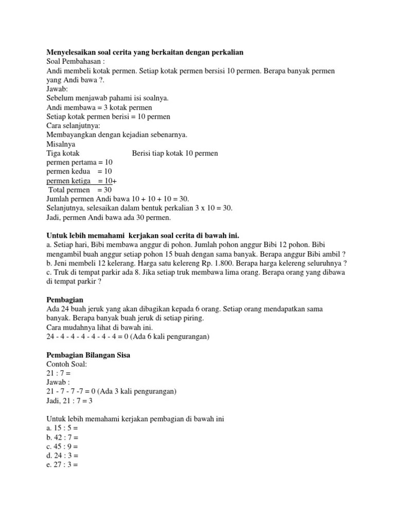 Contoh Soal Cerita Bilangan Bulat Dan Jawabannya - Contoh Soal Terbaru