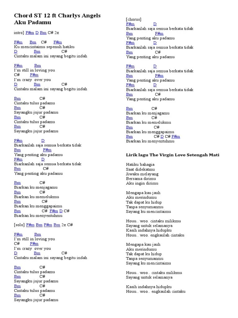 Chord ST 12 FT Charlys Angels Aku Padamu | PDF