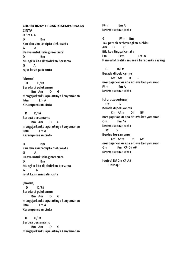 Chord Rizky Febian Kesempurnaan Cinta | PDF