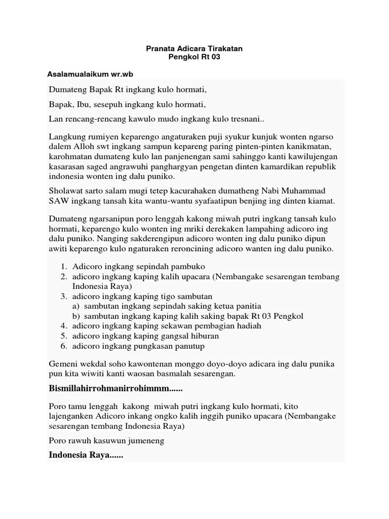 Naskah Mc Acara Siraman Bahasa Bugis - Delinews Tapanuli