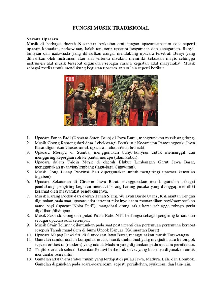Fungsi Musik Tradisional | PDF