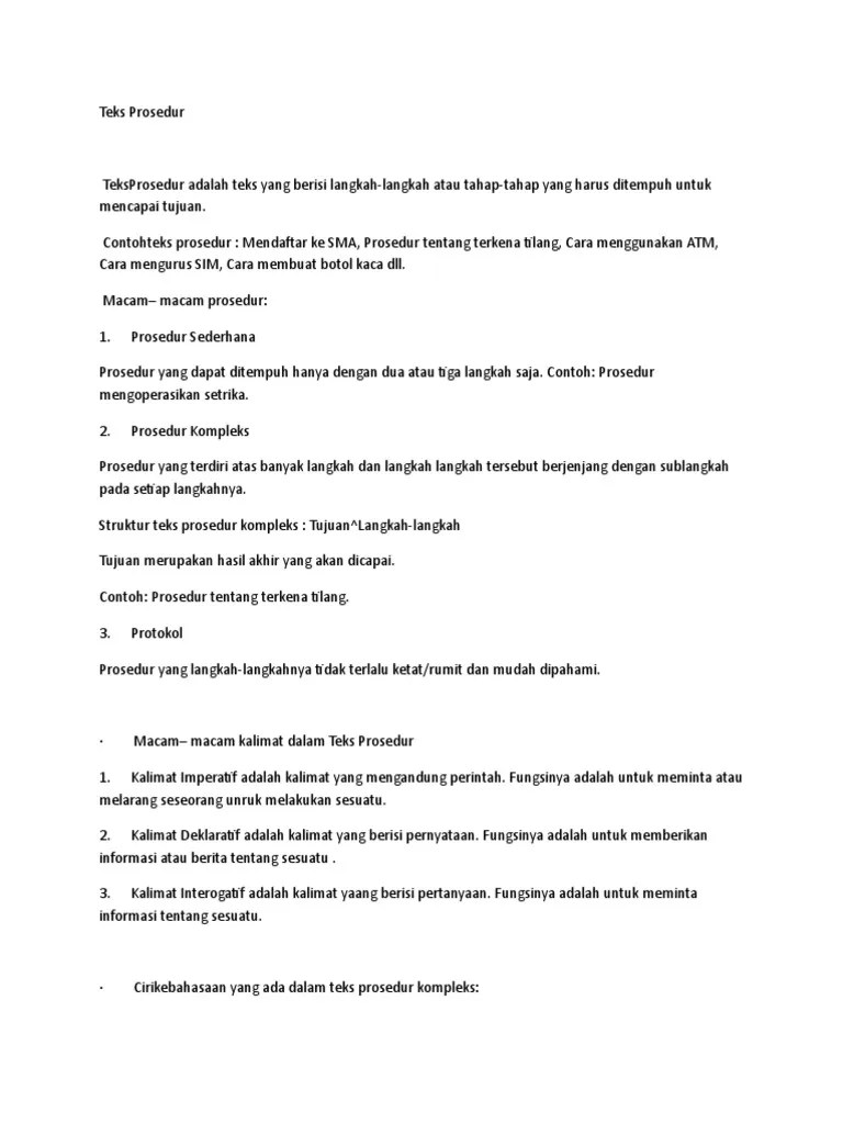Teks Prosedur | PDF