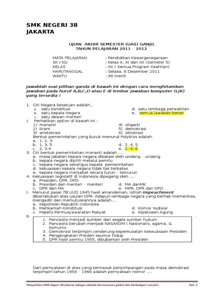 Contoh Soal Pilihan Ganda Tentang Demokrasi Terpimpin - Contoh Soal Terbaru