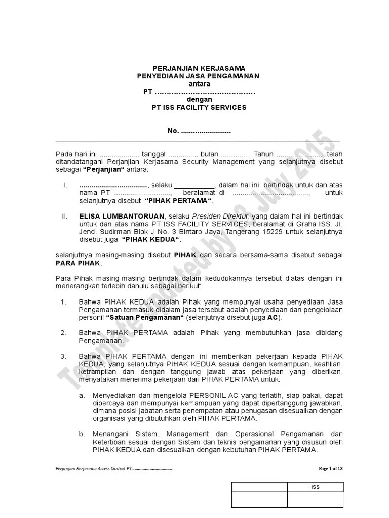 Draft Perjanjian Kerjasama | PDF