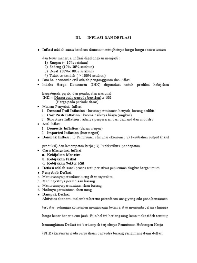 Inflasi Dan Deflasi | PDF