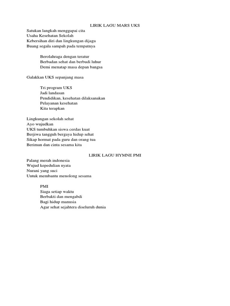 Lirik Lagu Mars Uks | PDF