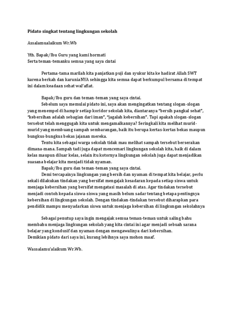 Contoh Teks Pidato Persuasif Singkat Tentang Lingkungan