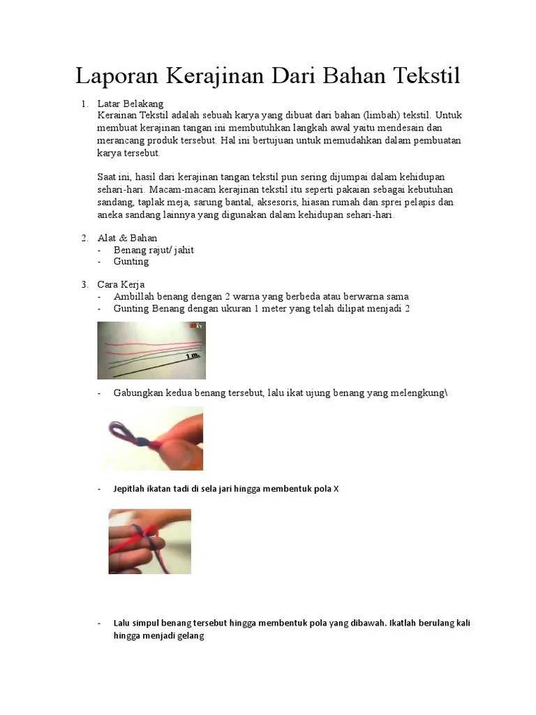 Laporan Kerajinan Dari Bahan Tekstil | PDF
