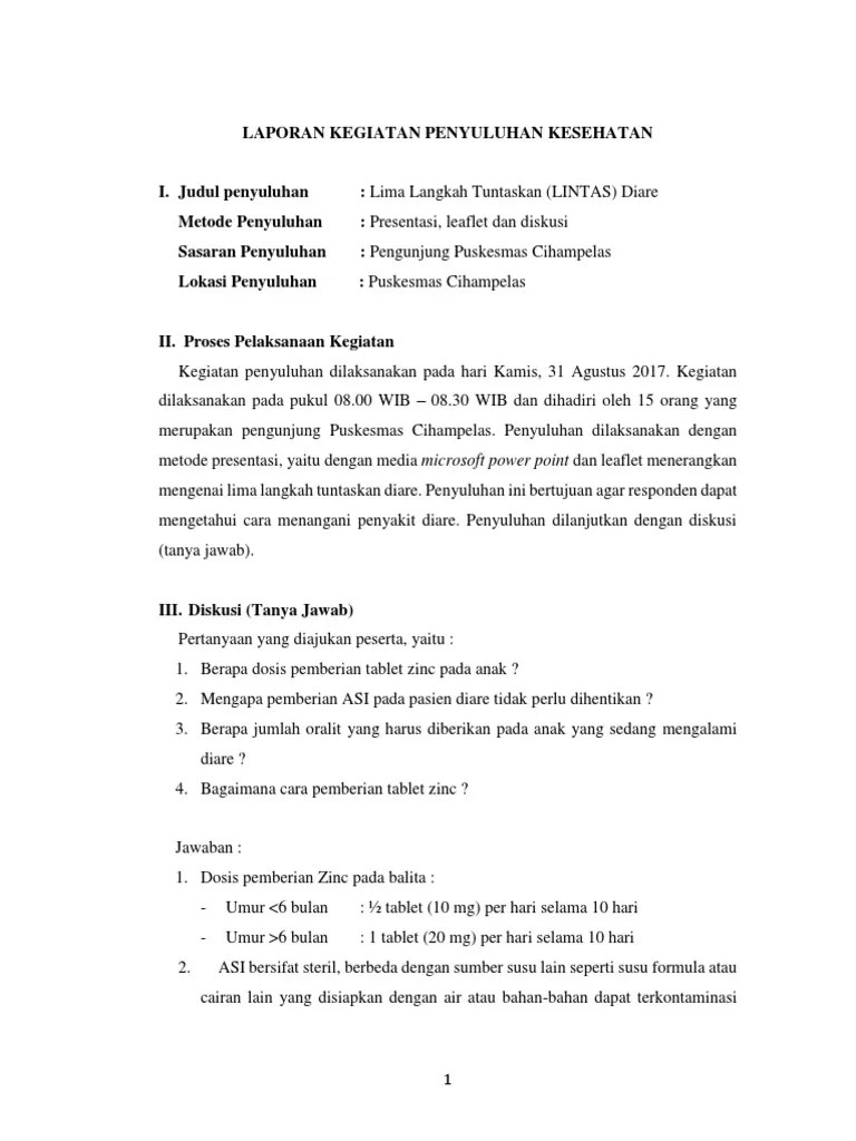 3.laporan Penyuluhan Puskesmas | PDF