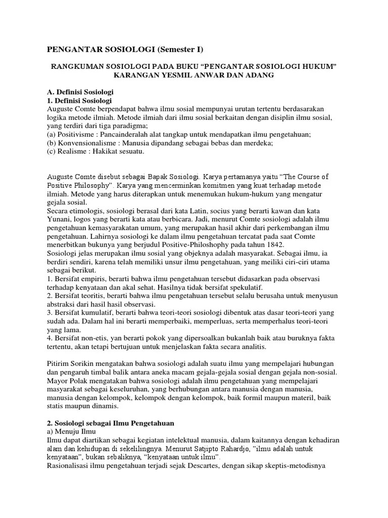 Pengantar Sosiologi | PDF