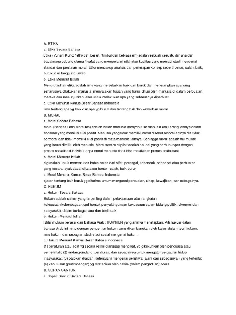 Etika, Moral, Sopan Santun | PDF