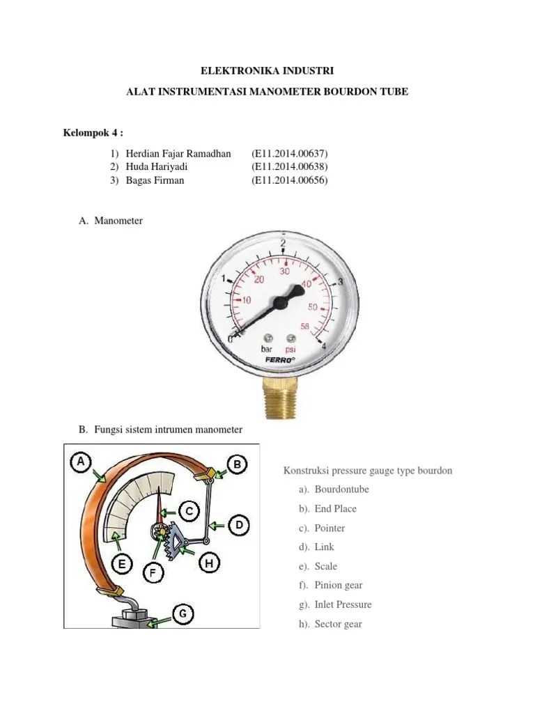 Kelompok 4 Manometer Bourdon Tube | PDF