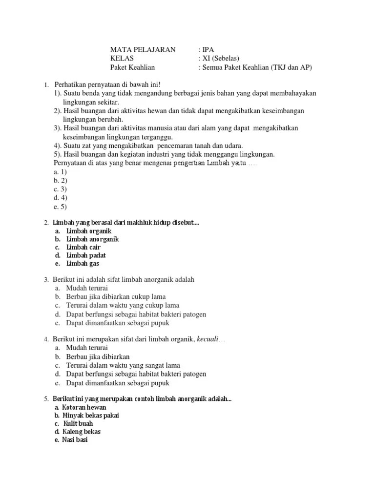 Limbah Yang Berasal Dari Makhluk Hidup Disebut – Lektur Indo