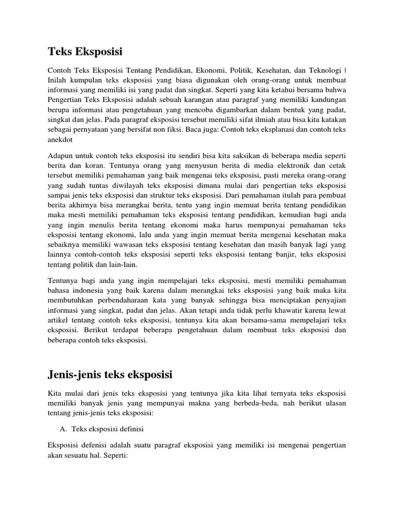 Contoh Karangan Teks Eksposisi - Contoh Resource