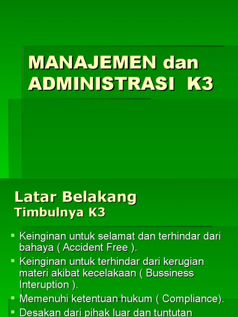 Manajemen &amp; Administrasi K3 | PDF