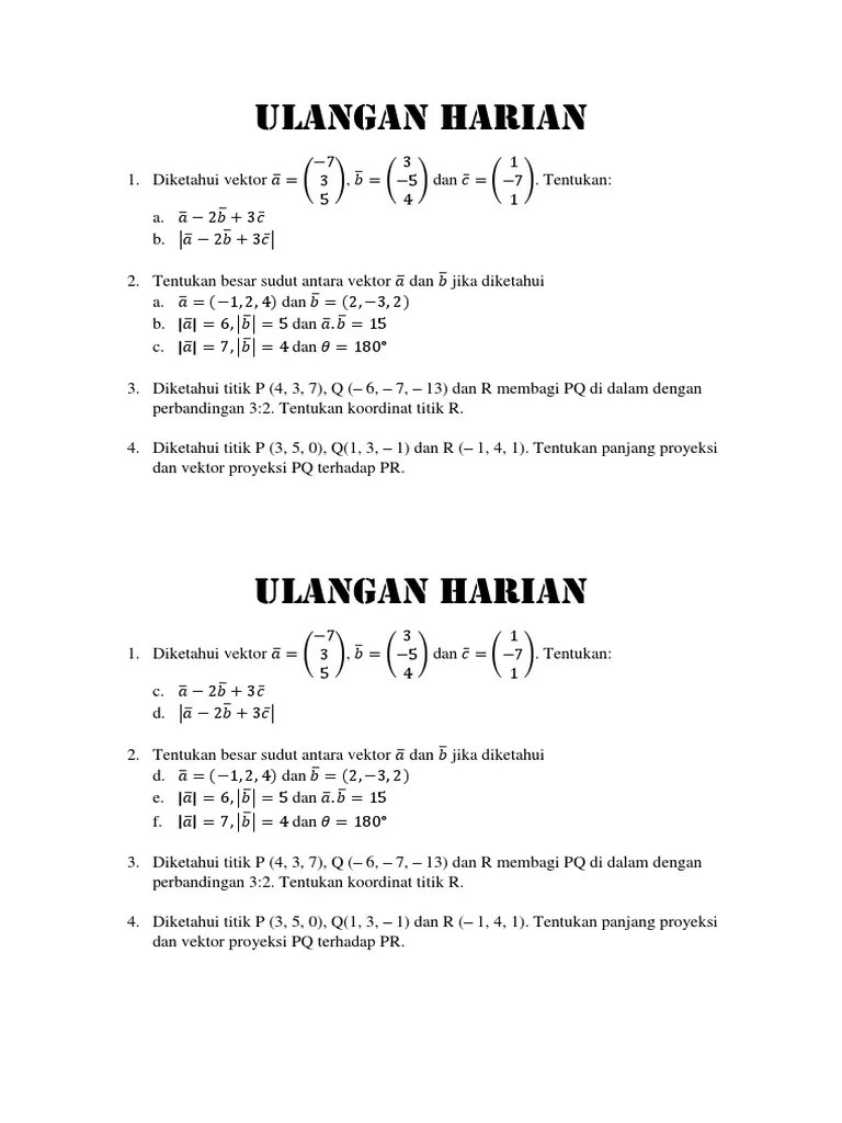 Ulangan Harian Vektor | PDF