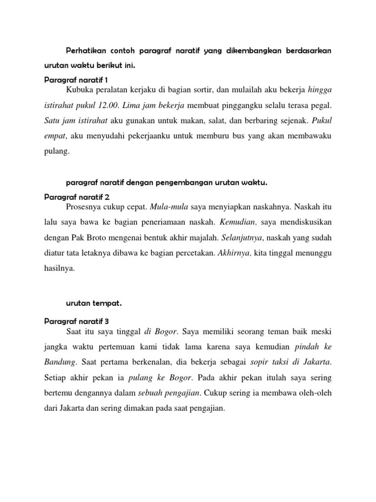 Contoh Paragraf Narasi Urutan Waktu – Sekali