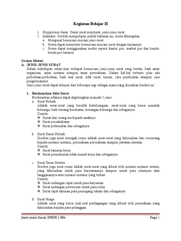 Bag 2 Jenis-Jenis Surat | PDF