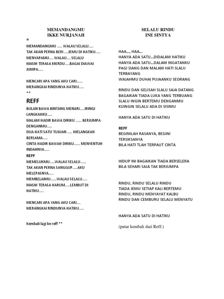 Sari Lirik Lagu Dangdut | PDF