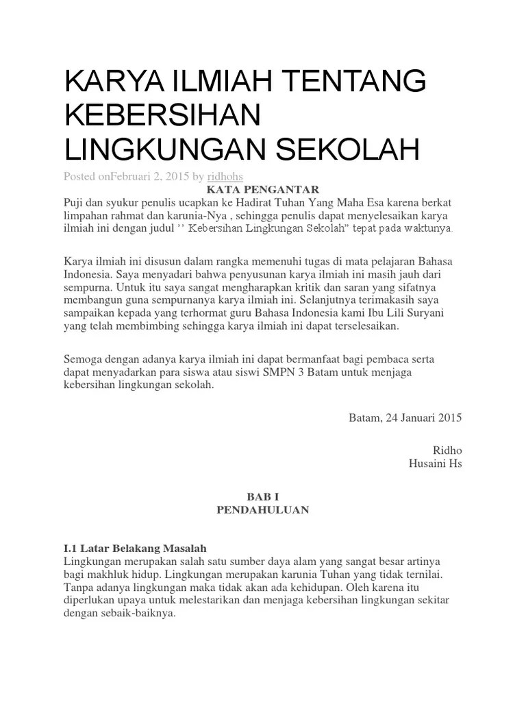Contoh Karya Ilmiah Tentang Lingkungan Hidup Pdf - Mathlaul Khairiyah