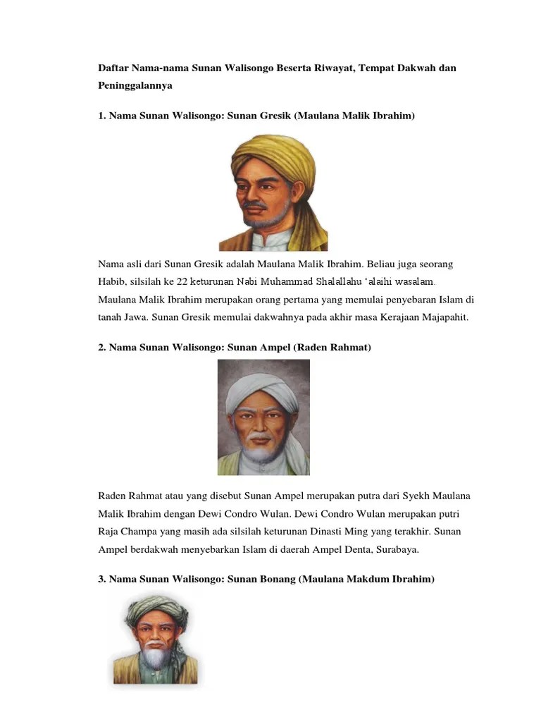 Daftar Nama Walisongo | PDF