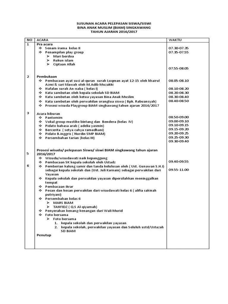 Perpisahan Acara | PDF