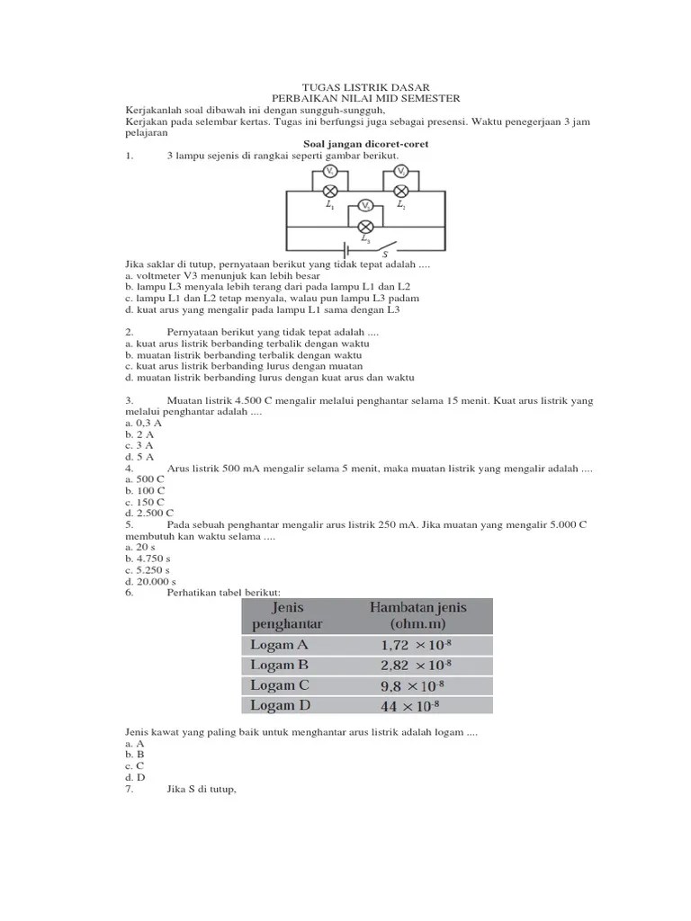 Tugas Listrik Dasar | PDF