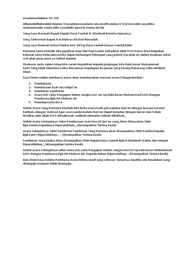 Naskah Pembawa Acara Pengajian | PDF