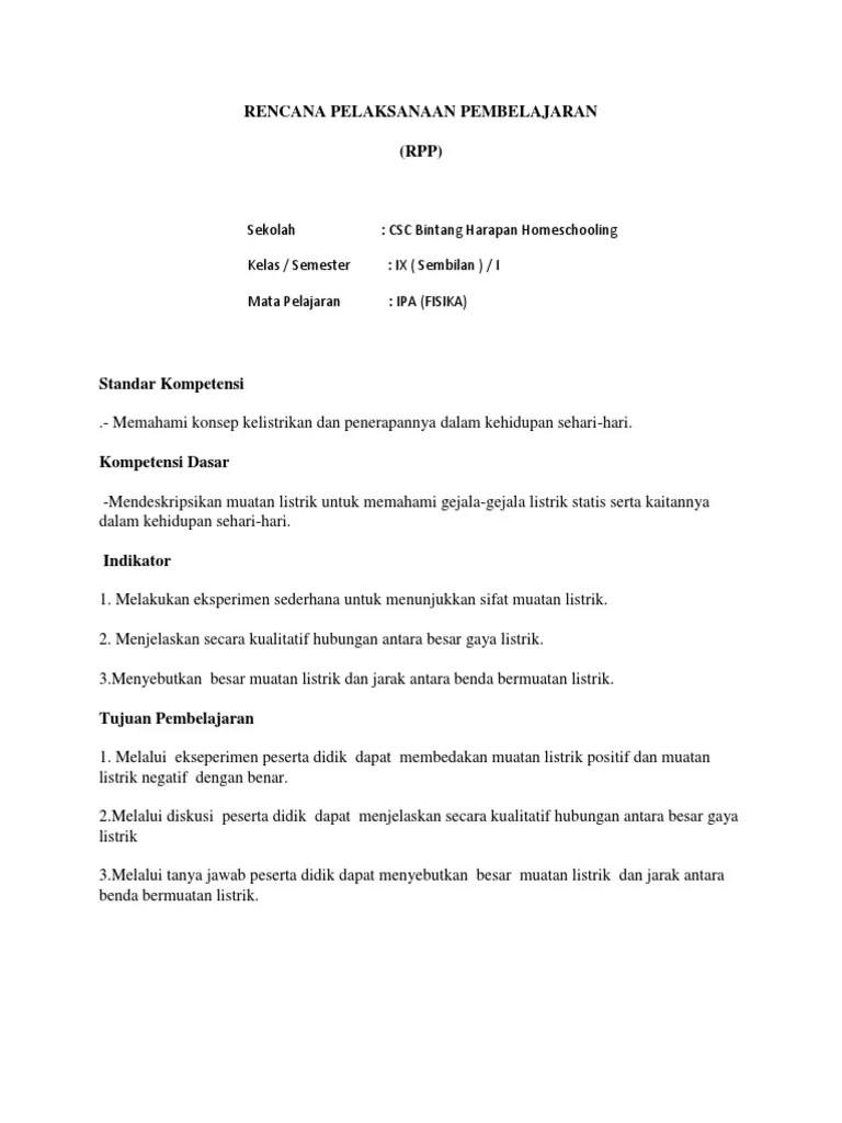 Ipa Fisika Kelas 9 Listrik Statis – Nasi
