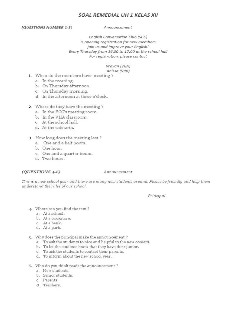 Soal Remidi Uh 1 Kelas Xii | Coconut | Botany