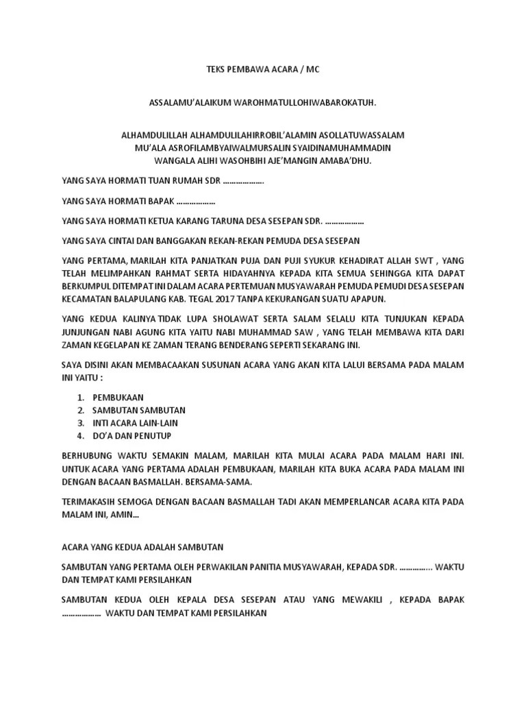 Contoh Pembukaan Acara Rapat Pemuda - tukaffe.com