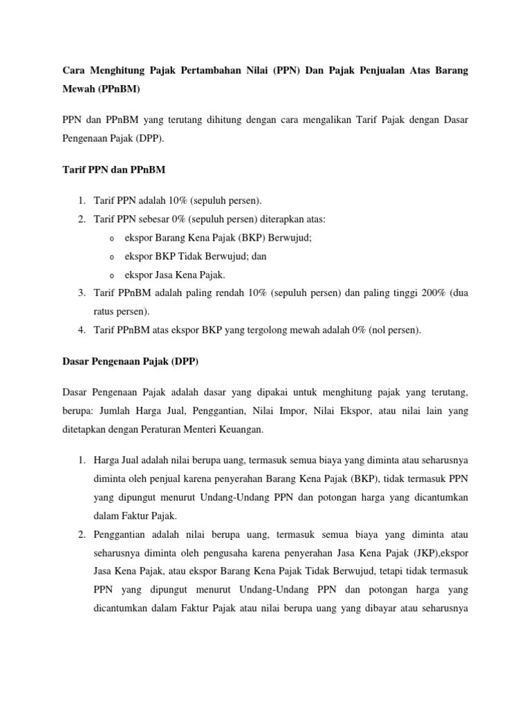 Perhitungan PPN Dan PPNBM | PDF