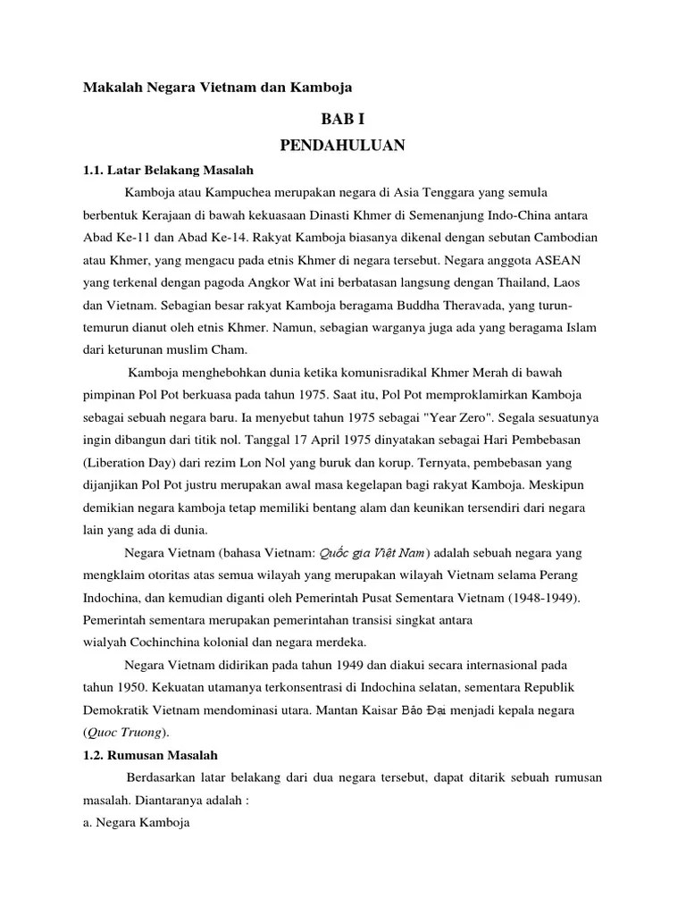 Makalah Negara Vietnam Dan Kamboja | PDF