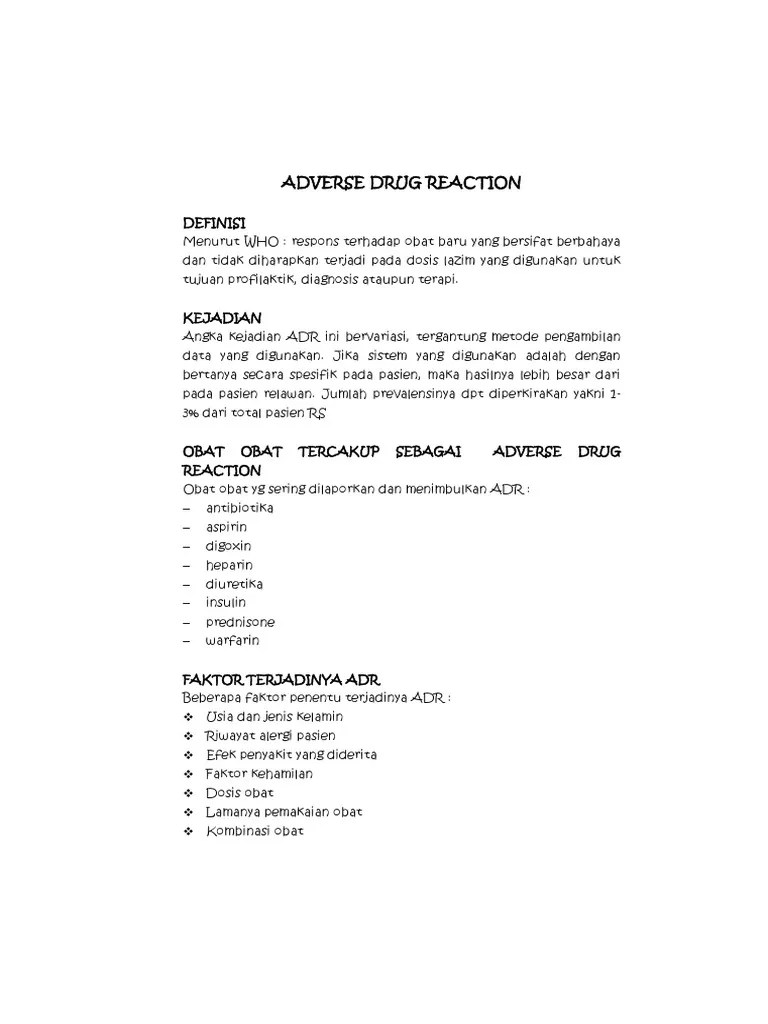 Adverse Drug Reaction | PDF