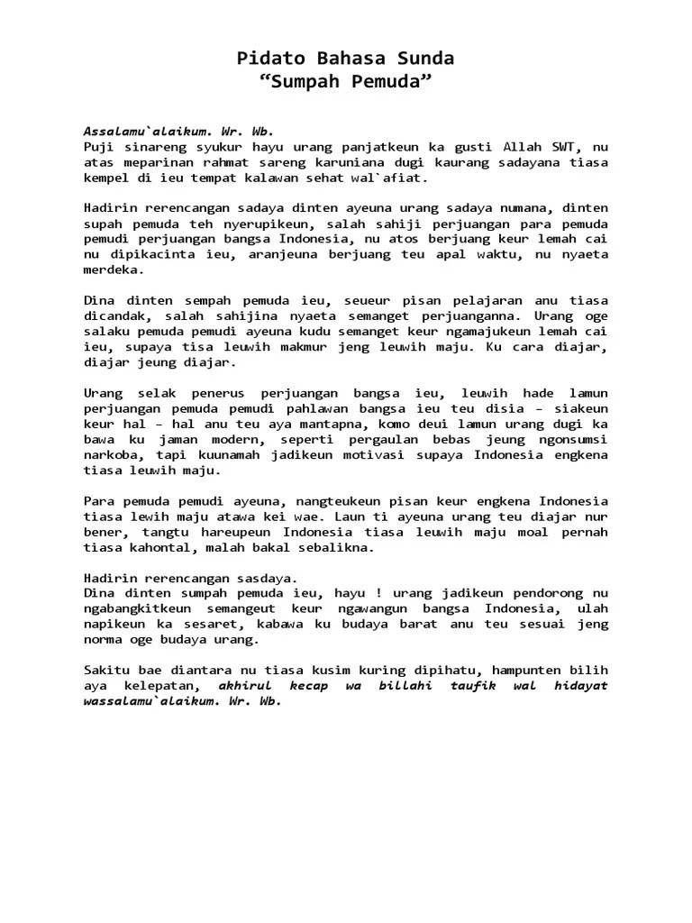Pidato Bahasa Sunda | PDF