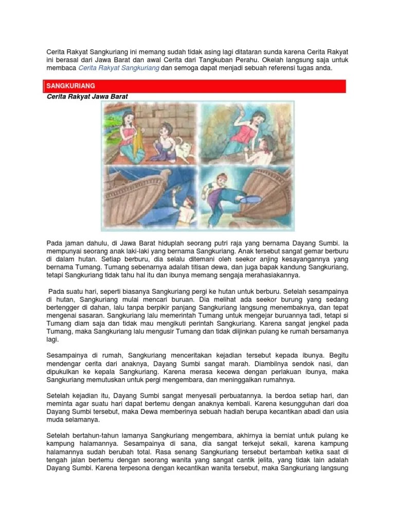 Cerita Rakyat Bahasa Jawa Sangkuriang – Belajar