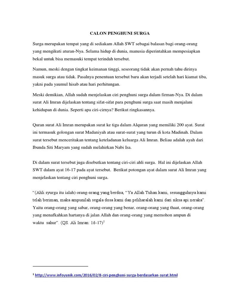 Makalah Agama Calon Penghuni Surga | PDF