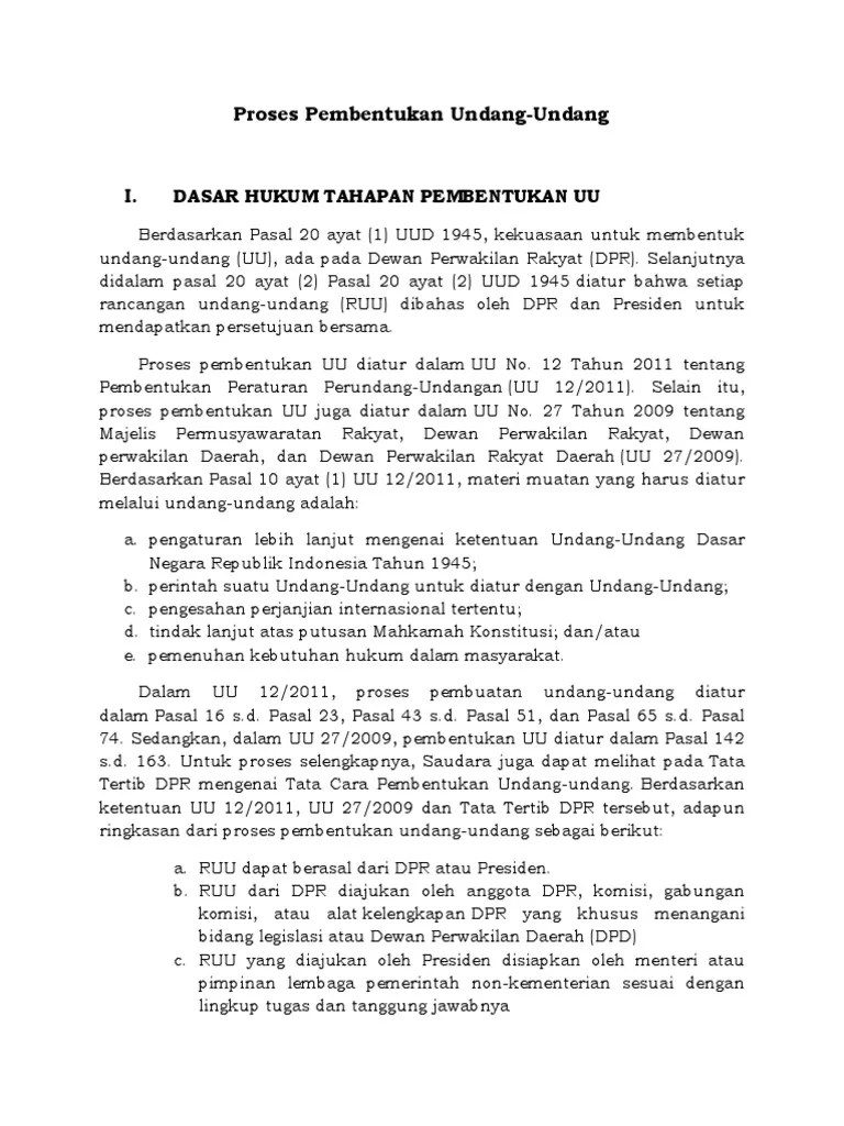 Proses Pembentukan Undang | PDF