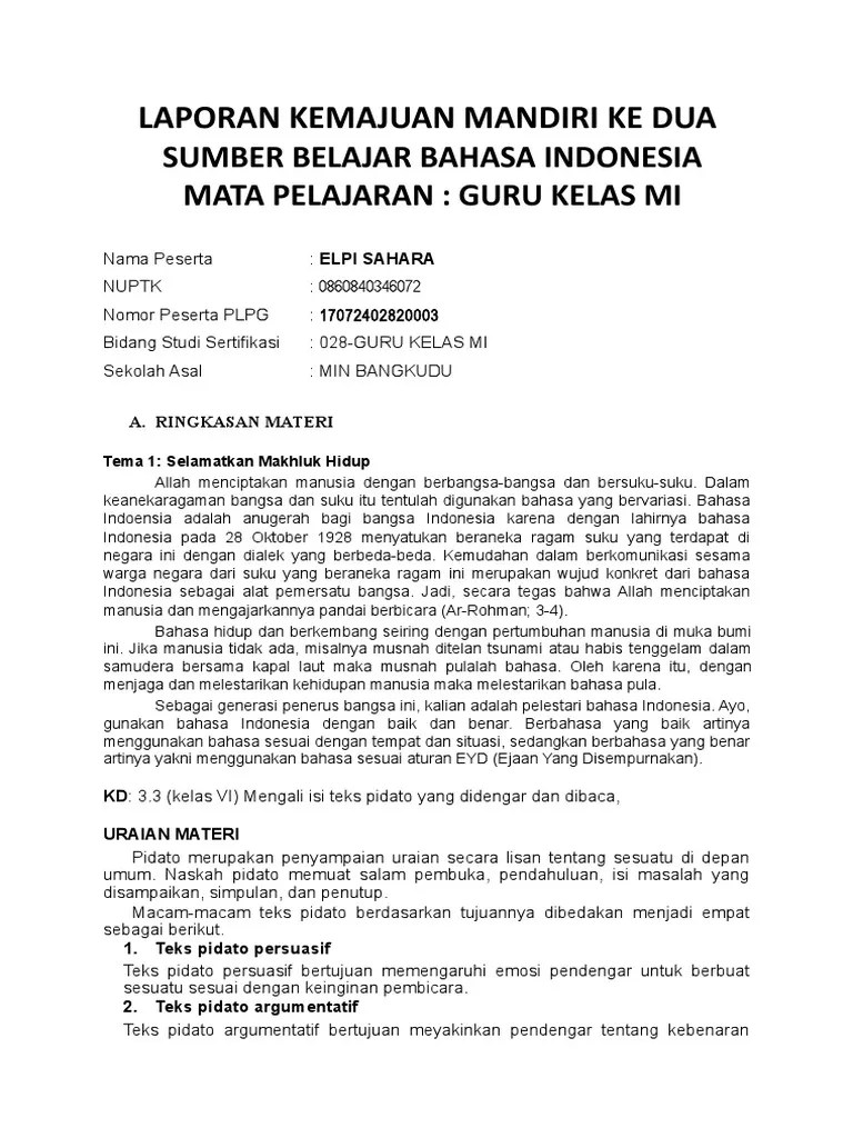 Contoh Pidato Informatif