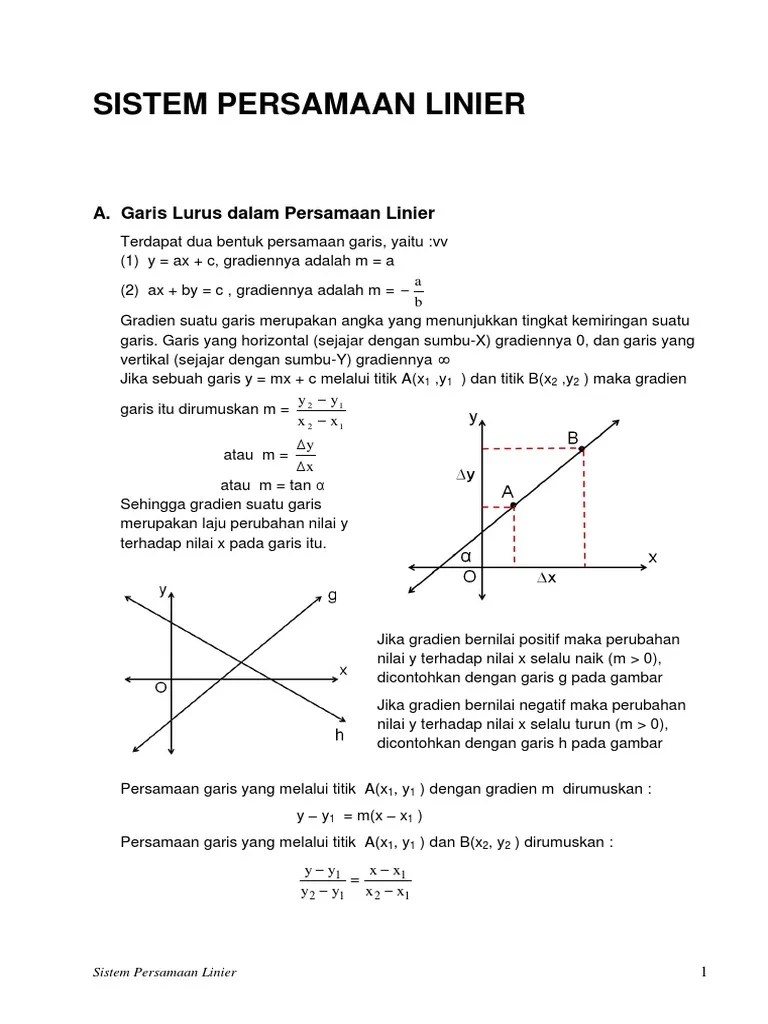 01-Garis Lurus Dalam Persamaan Linier | PDF