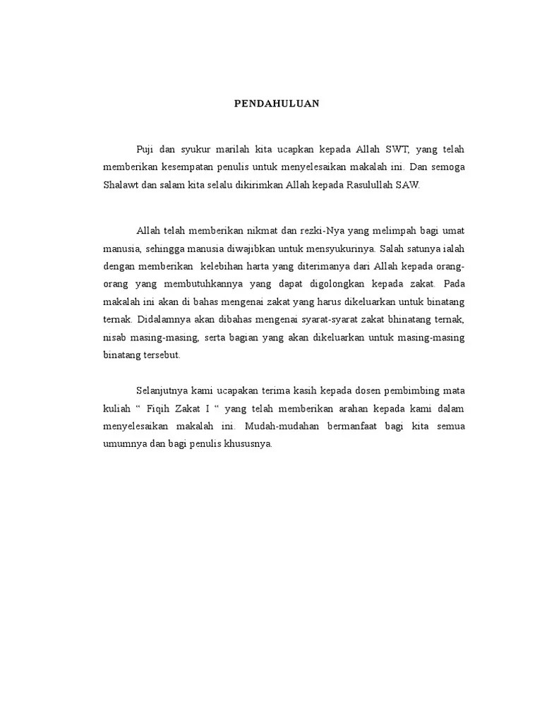 Makalah Zakat Hewan Ternak - Contoh Makalah