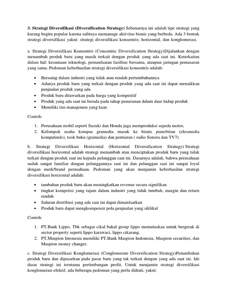 Strategi Manajemen: Diversifikasi Dan Perusahaan Multi-Bisnis | PDF