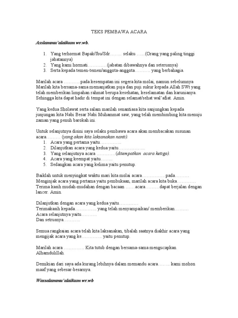 Contoh Teks Pembawa Acara Penutupan Workshop – pulp