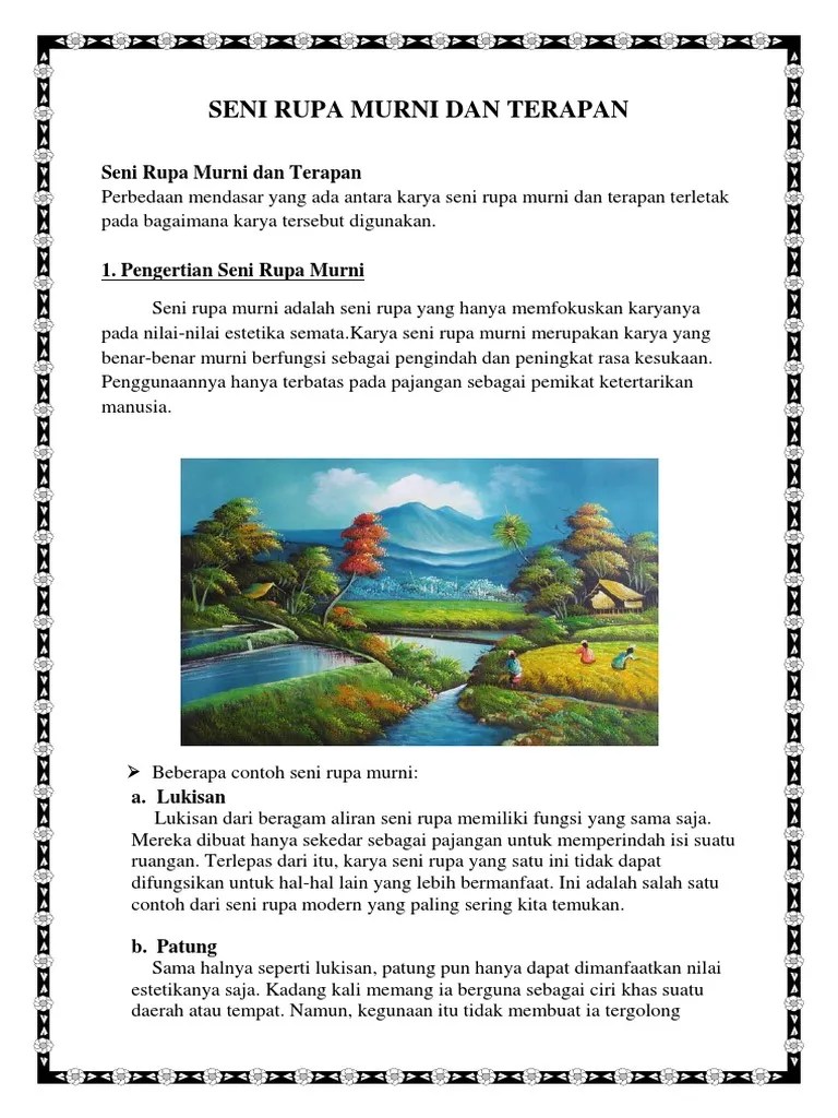 Contoh Karya Seni Rupa Murni Dan Terapan – Berbagai Contoh