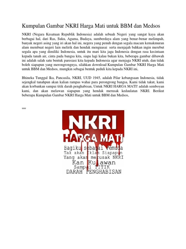 Kumpulan Gambar NKRI Harga Mati Untuk BBM Dan Medsos | PDF