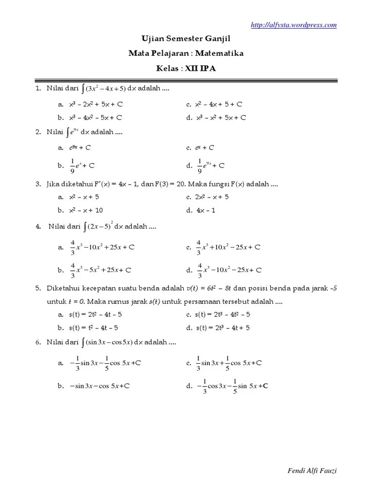 Soal Matematika Kelas 12 | PDF